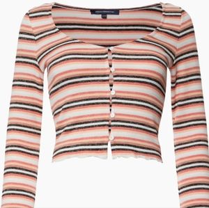 French Connection Striped Jersey Cardigan